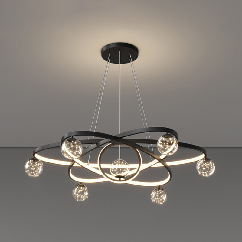 11 Lights Chandeliers Postmodern Metal Glass LED Pendant Lighting for Living Room