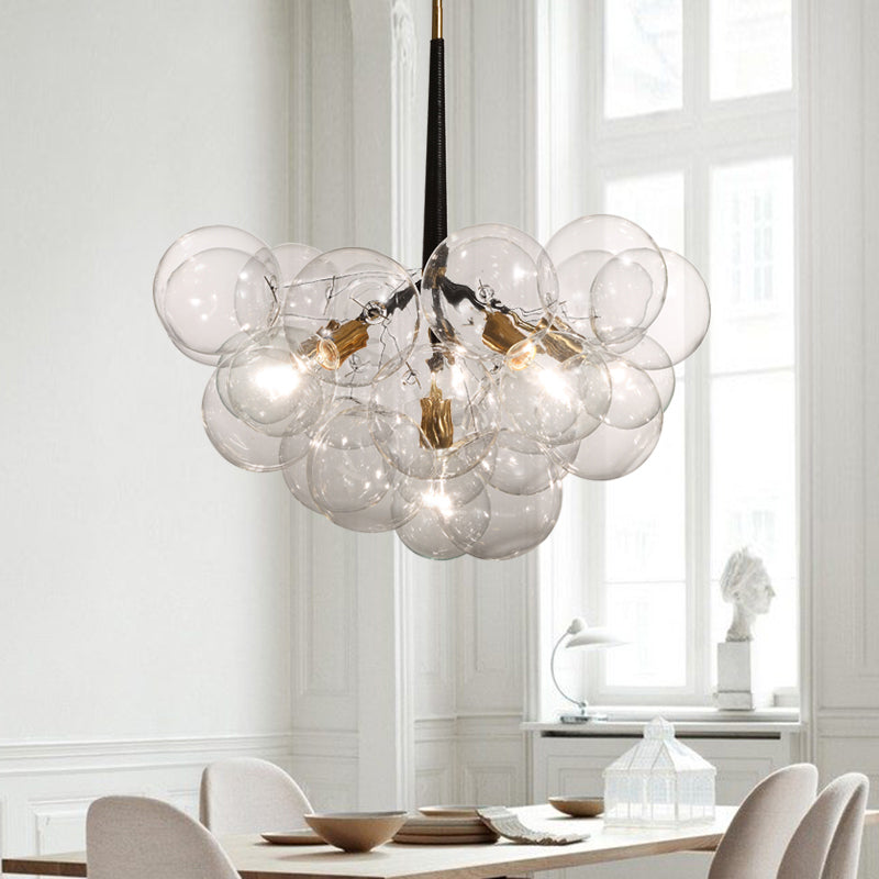Contemporary Style Spherical Pendant Chandeliers Clear Glass Chandelier Lights