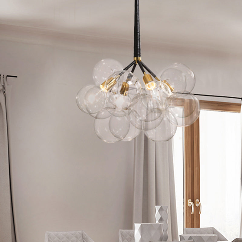 Contemporary Style Spherical Pendant Chandeliers Clear Glass Chandelier Lights