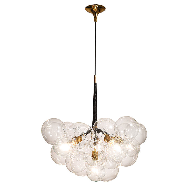 Contemporary Style Spherical Pendant Chandeliers Clear Glass Chandelier Lights