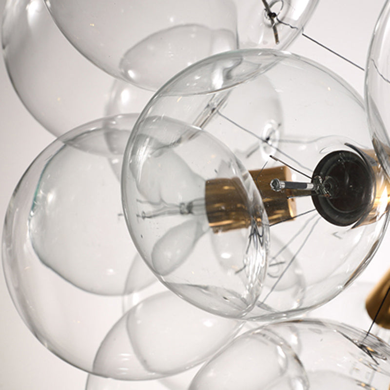 Contemporary Style Spherical Pendant Chandeliers Clear Glass Chandelier Lights