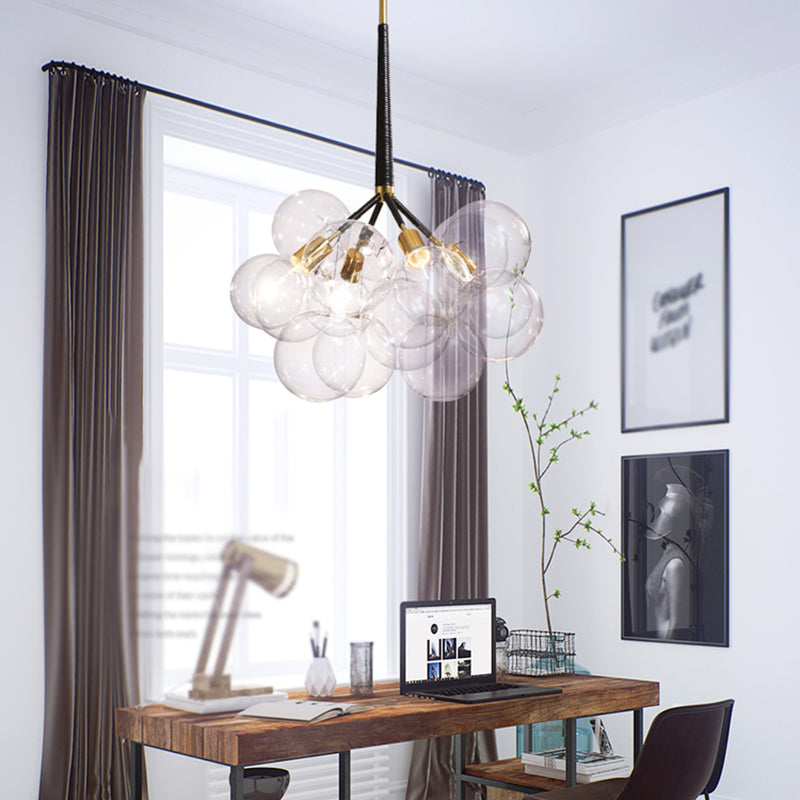 Contemporary Style Spherical Pendant Chandeliers Clear Glass Chandelier Lights