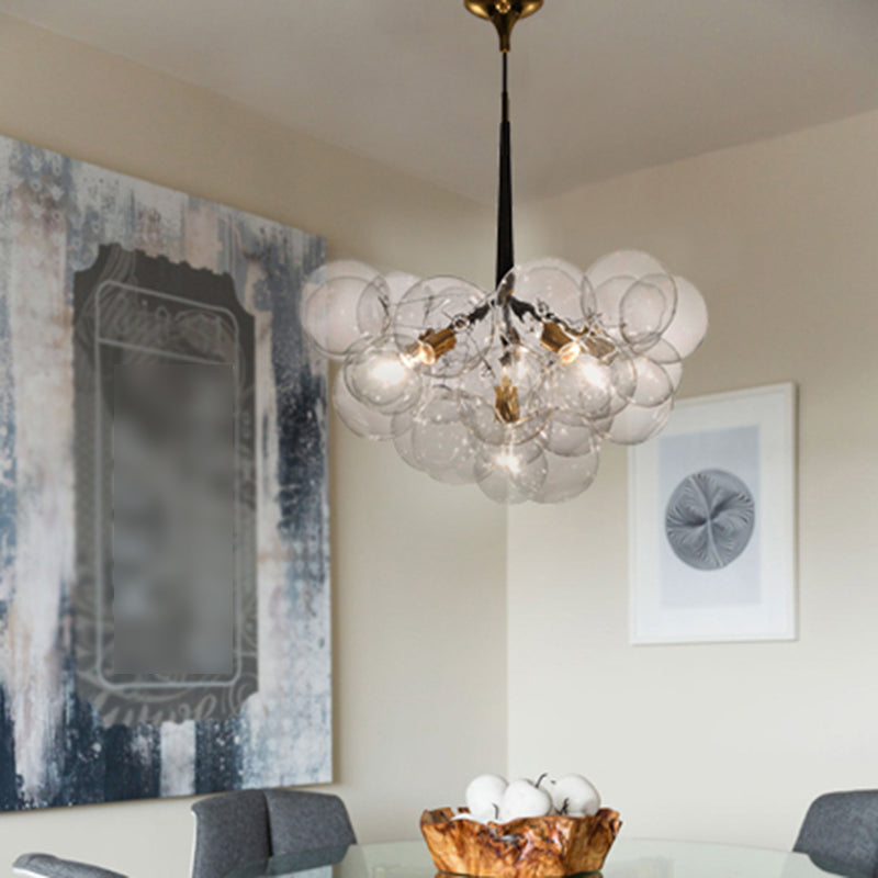Contemporary Style Spherical Pendant Chandeliers Clear Glass Chandelier Lights