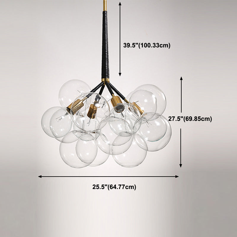 Contemporary Style Spherical Pendant Chandeliers Clear Glass Chandelier Lights