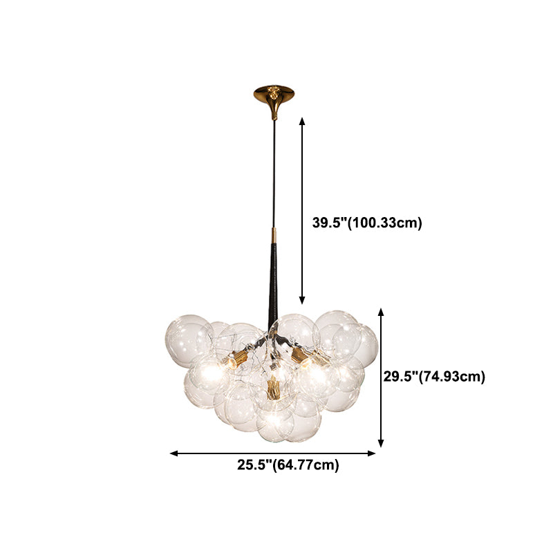 Contemporary Style Spherical Pendant Chandeliers Clear Glass Chandelier Lights