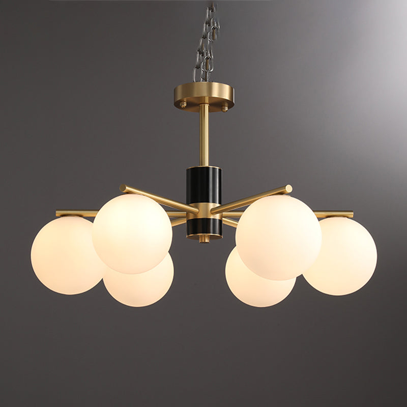 Contemporary Style Spherical Pendant Chandeliers Glass Chandelier Lights in Gold