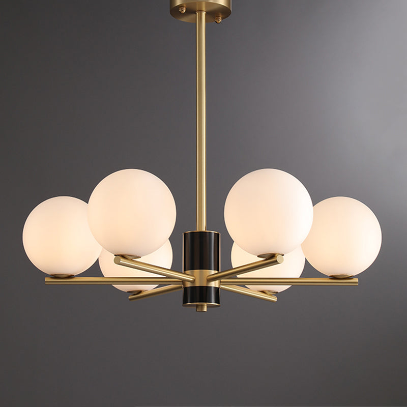 Contemporary Style Spherical Pendant Chandeliers Glass Chandelier Lights in Gold