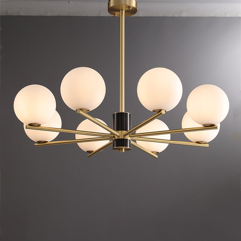 Contemporary Style Spherical Pendant Chandeliers Glass Chandelier Lights in Gold