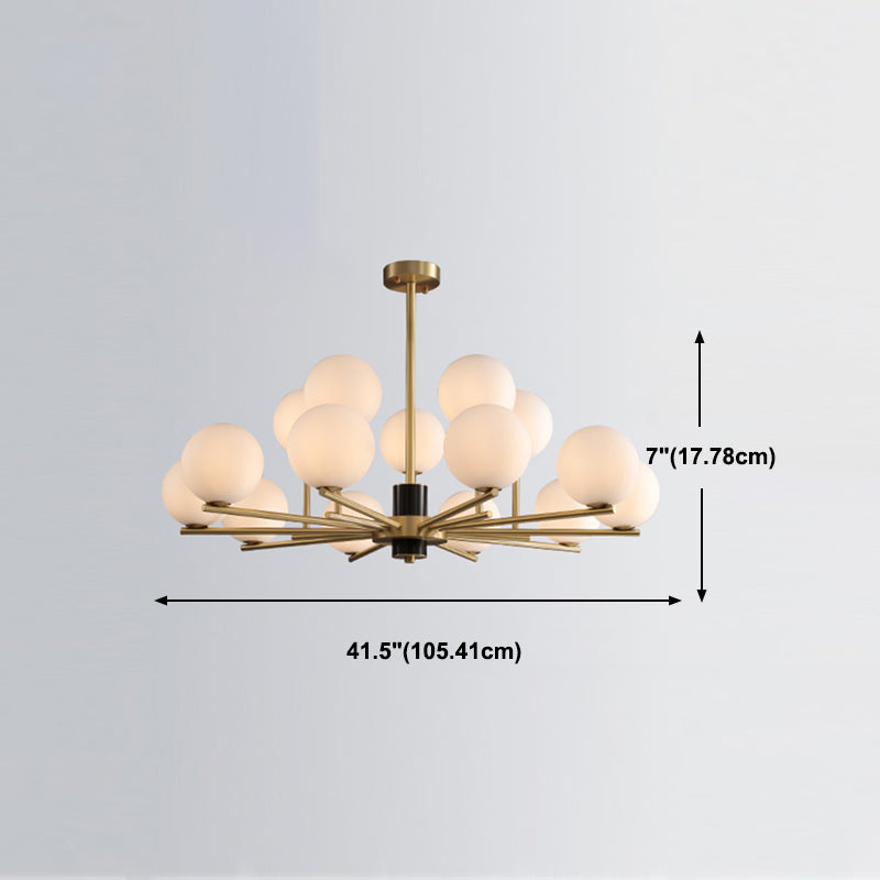 Contemporary Style Spherical Pendant Chandeliers Glass Chandelier Lights in Gold
