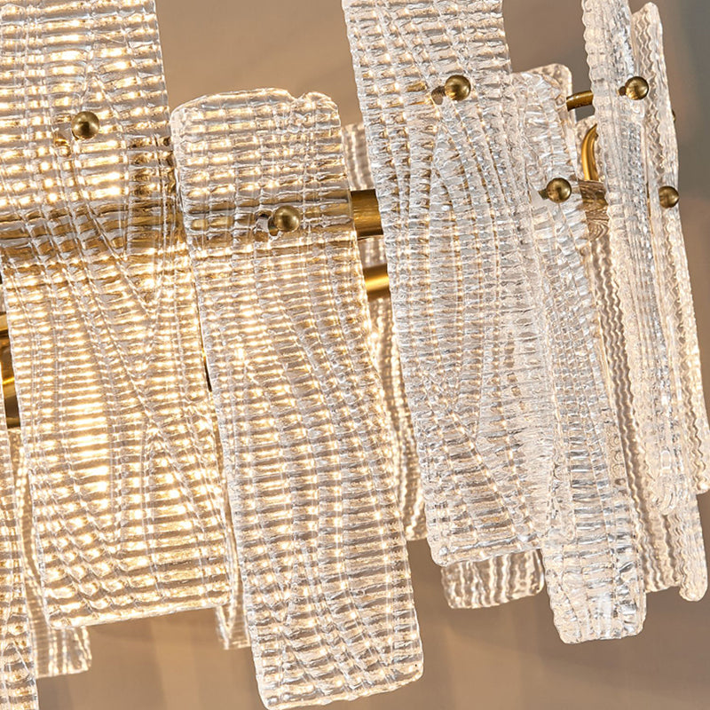 Geometria in stile contemporaneo luci a sospensione lampadario in vetro luci in oro