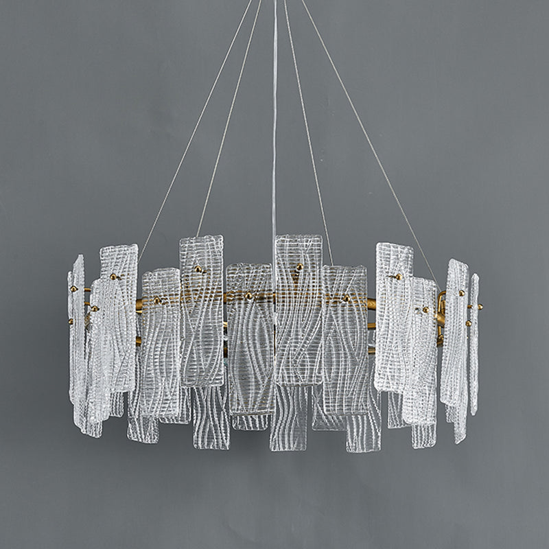 Geometria in stile contemporaneo luci a sospensione lampadario in vetro luci in oro