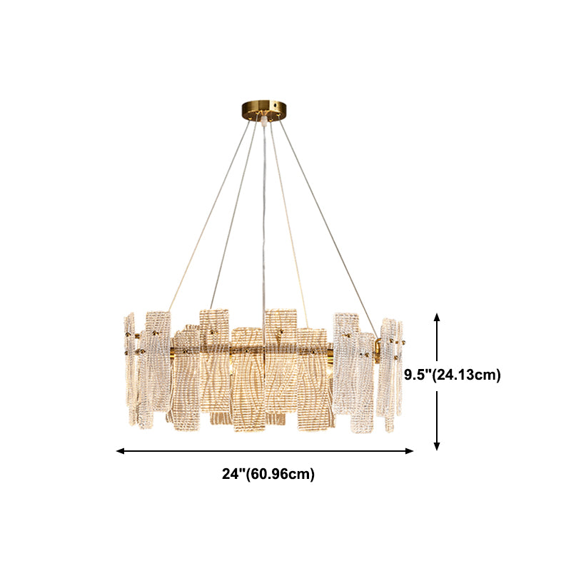 Geometria in stile contemporaneo luci a sospensione lampadario in vetro luci in oro
