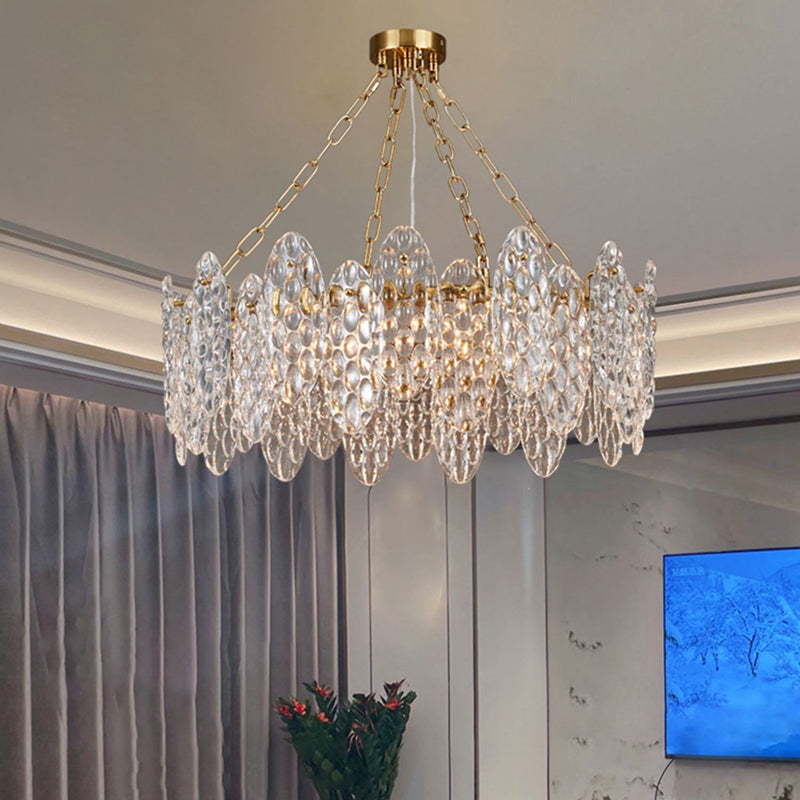 Contemporary Style Geometry Pendant Chandeliers Glass Chandelier Lights in Gold