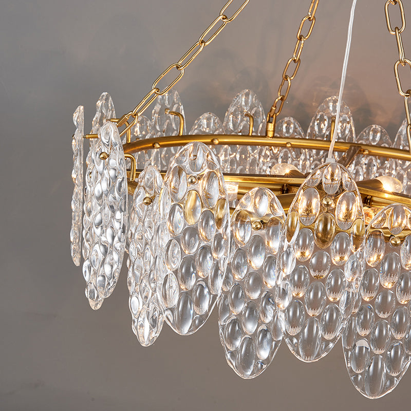 Contemporary Style Geometry Pendant Chandeliers Glass Chandelier Lights in Gold