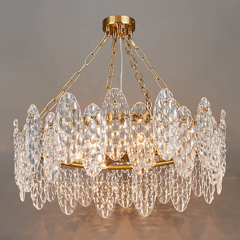 Contemporary Style Geometry Pendant Chandeliers Glass Chandelier Lights in Gold
