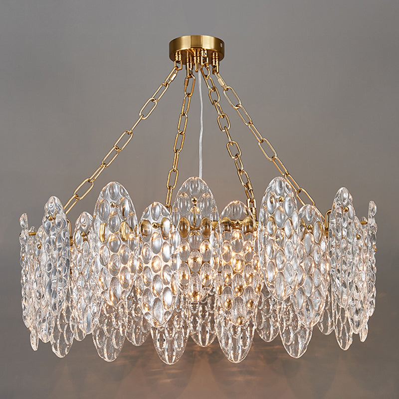 Contemporary Style Geometry Pendant Chandeliers Glass Chandelier Lights in Gold