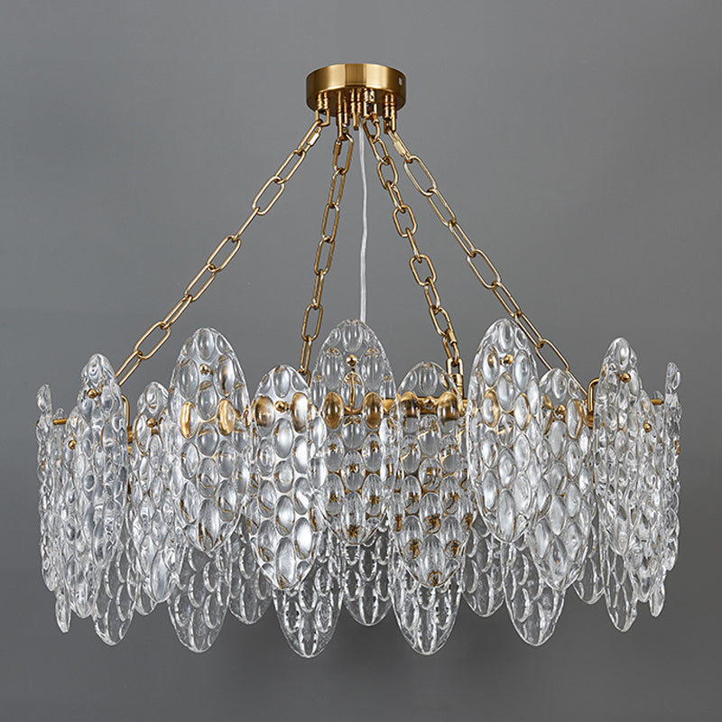 Contemporary Style Geometry Pendant Chandeliers Glass Chandelier Lights in Gold