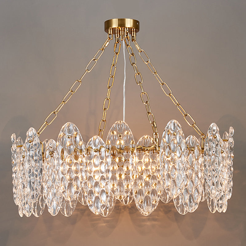 Contemporary Style Geometry Pendant Chandeliers Glass Chandelier Lights in Gold