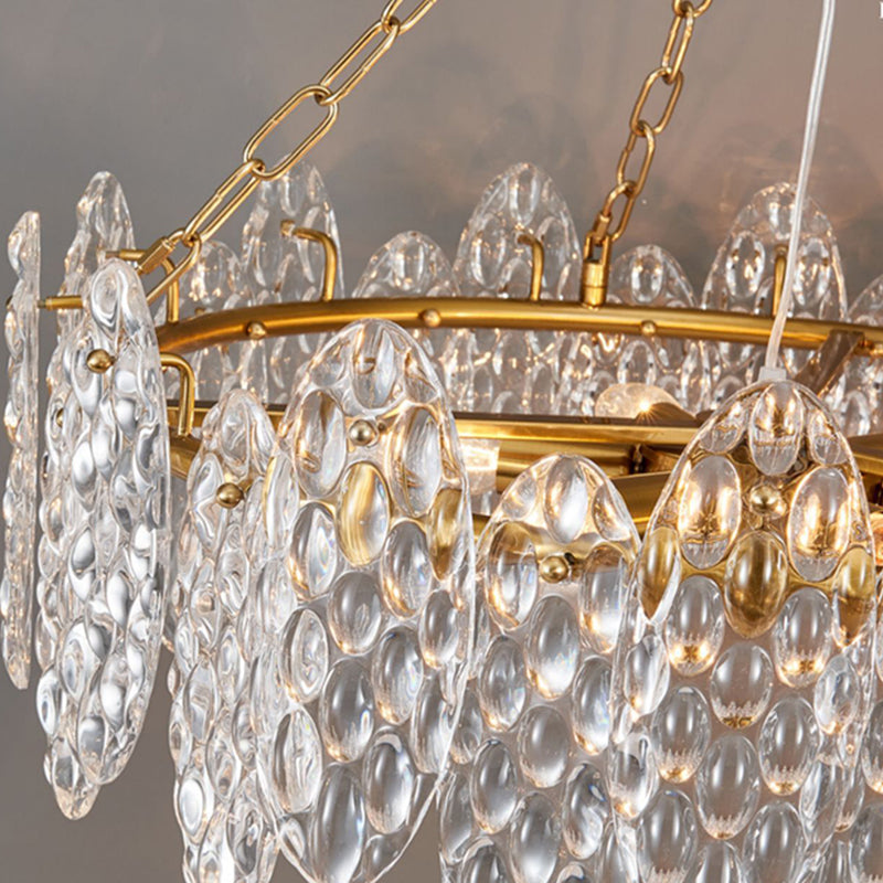 Contemporary Style Geometry Pendant Chandeliers Glass Chandelier Lights in Gold