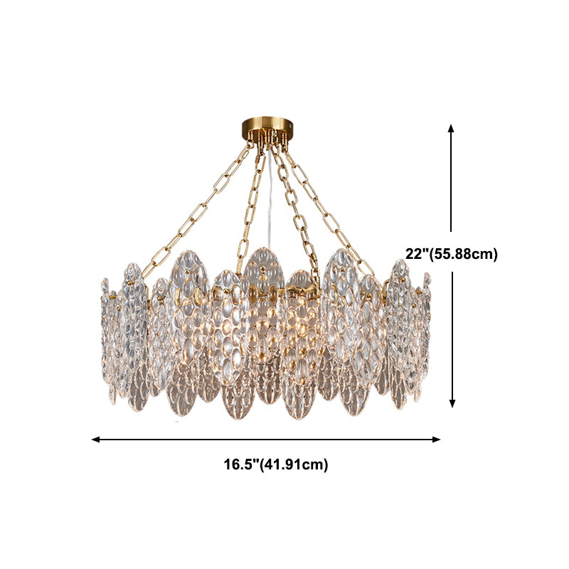 Contemporary Style Geometry Pendant Chandeliers Glass Chandelier Lights in Gold