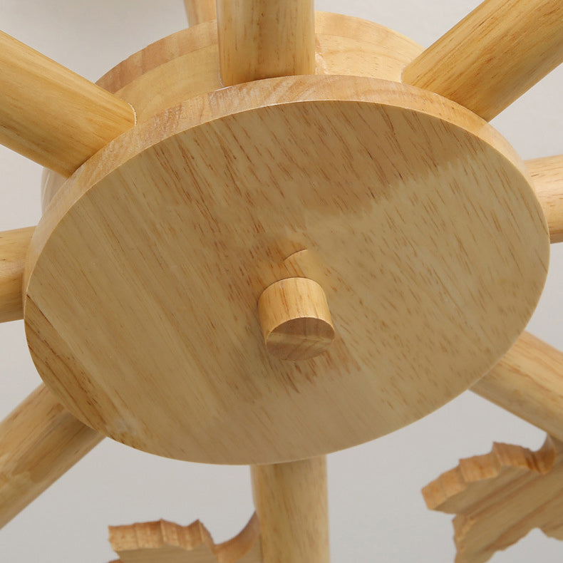Rami sferici multi chiaro luci appese a sospensione moderna illuminazione sospesa in legno per camera da letto