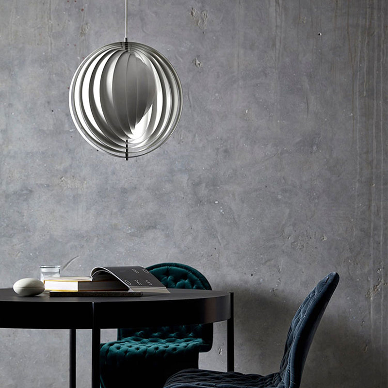 Modern Moon-shaped Shade Hanging Light Household Metallic Art Pendent Light