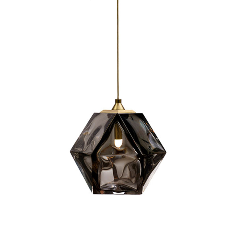 Geometric Hanging Light Nordic Glass Pendent Lighting Fixture for Sitting Room