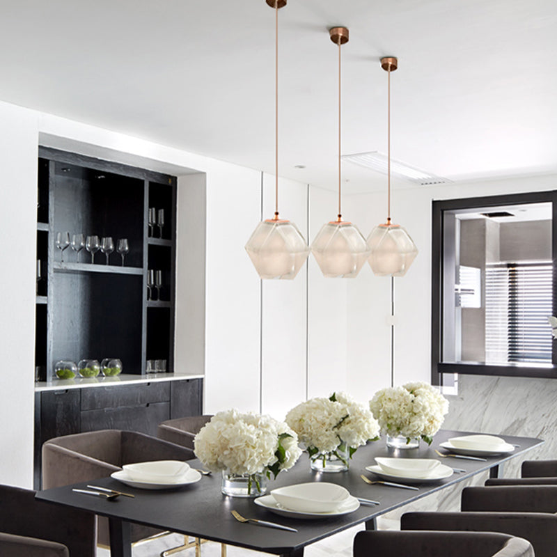 Geometric Hanging Light Nordic Glass Pendent Lighting Fixture for Sitting Room