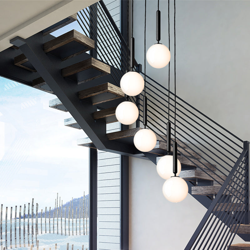 Spherical Shape Hanging Lighting Modern Style Glass 1 Light Hanging Lamp for Living Room