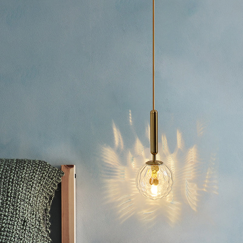 Forme sphérique Éclairage suspendu en verre de style moderne 1 lampe suspendue légère pour le salon