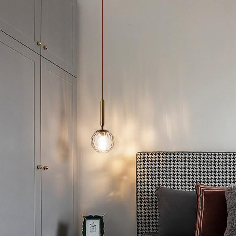 Forme sphérique Éclairage suspendu en verre de style moderne 1 lampe suspendue légère pour le salon