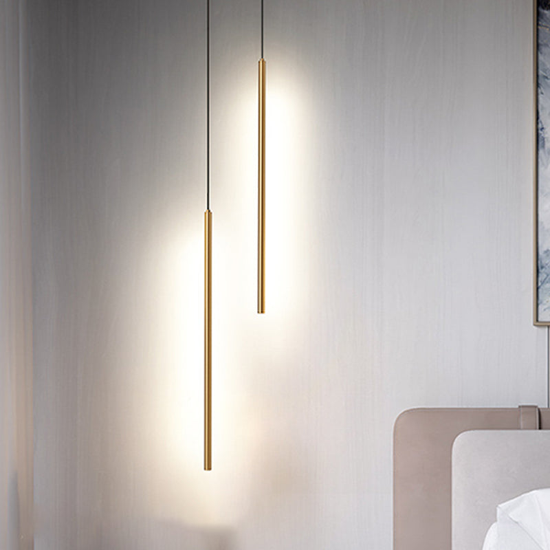 Linear Shape Hanging Lighting Modern Style Metal 2 Light Hanging Lamp for Living Room