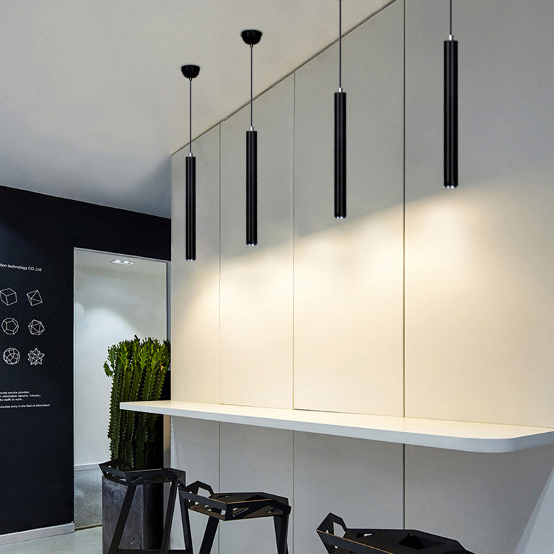 Forme cylindrique Métal Hanging Light Moderne Style 1 Lumière Lumière Lumière