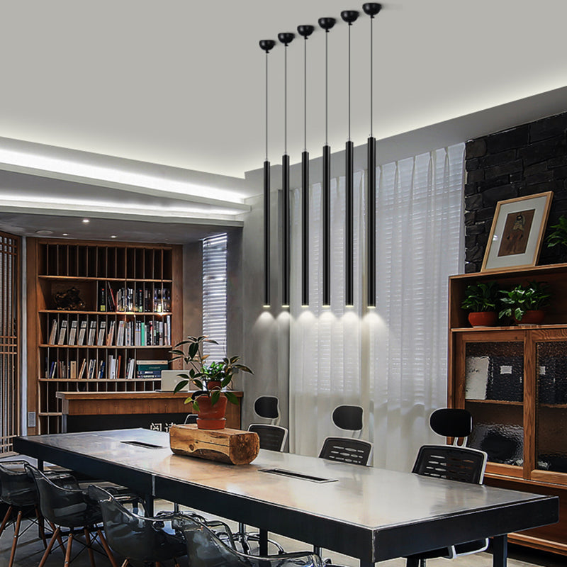 Forme cylindrique Métal Hanging Light Moderne Style 1 Lumière Lumière Lumière