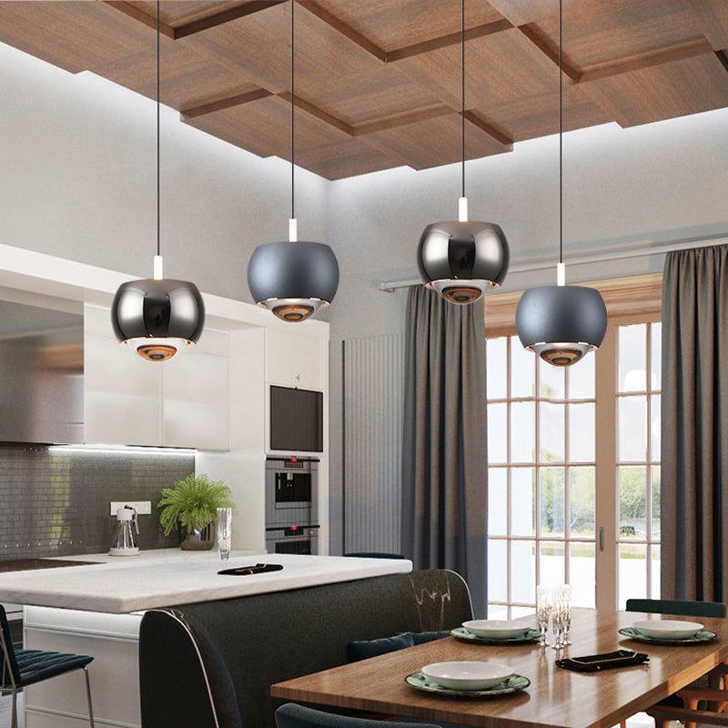 Spherical Shape Hanging Lighting Modern Style Metal 2 Light Hanging Lamp for Living Room