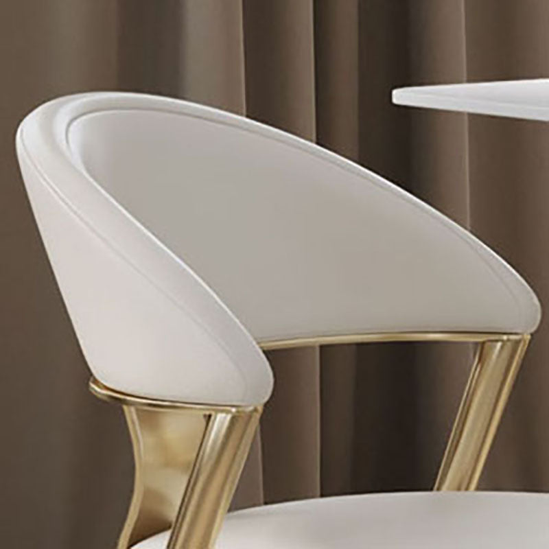 Modern 1/2/5/6 Pieces Acrylic Dining Table Set with White Sintered Stone Top Dinette Set