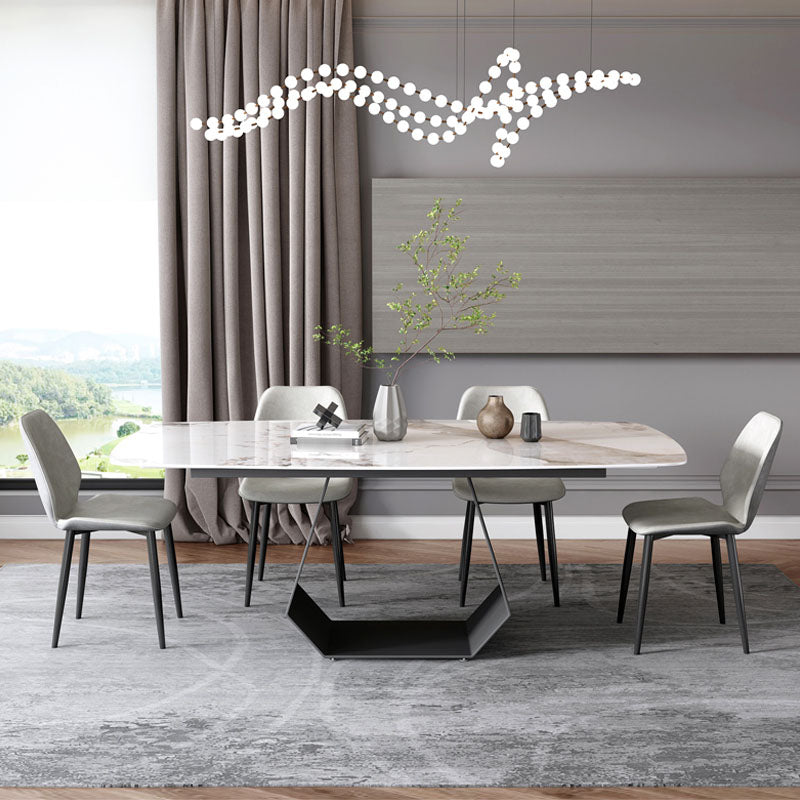 Minimalist 1/4/5/7 Pieces Rectangular Dining Table Set Sintered Stone Furniture for Home