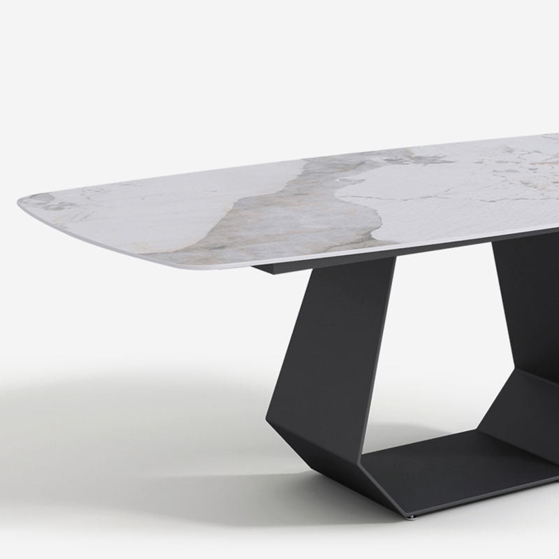 Minimalist 1/4/5/7 Pieces Rectangular Dining Table Set Sintered Stone Furniture for Home