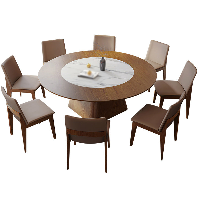 Modern 1/4/6/7/8/9 Pieces Dining Set Sintered Stone Dining Table Set with Leather Chairs