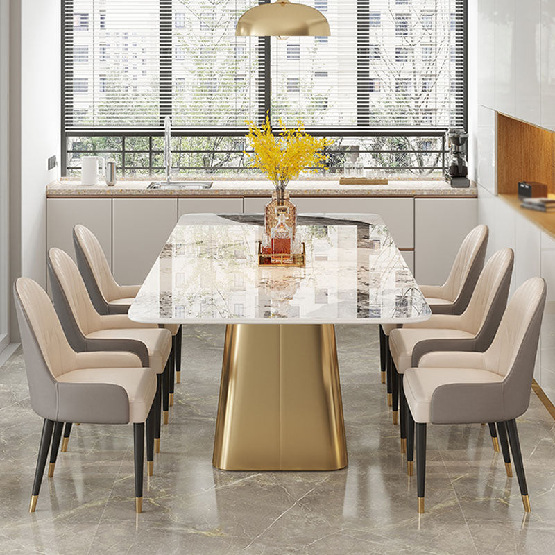 Contemporary Style 1/3/4/7 Pieces Dining Set Rectangular Sintered Stone Dining Table Set