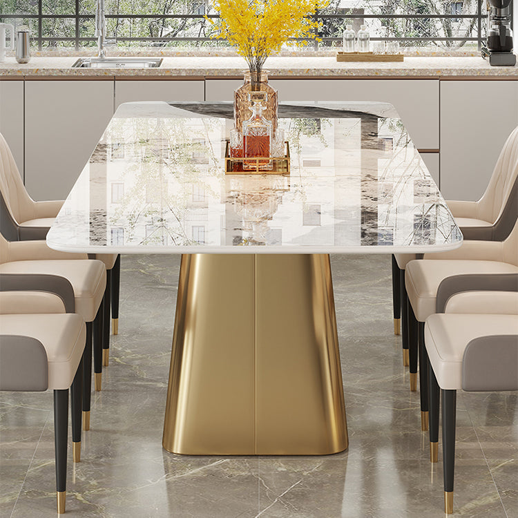 Contemporary Style 1/3/4/7 Pieces Dining Set Rectangular Sintered Stone Dining Table Set