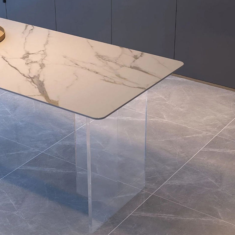 Minimalist 1/5/7 Pieces Dining Set with Cushion Chair and Double Pedestal Table Furniture