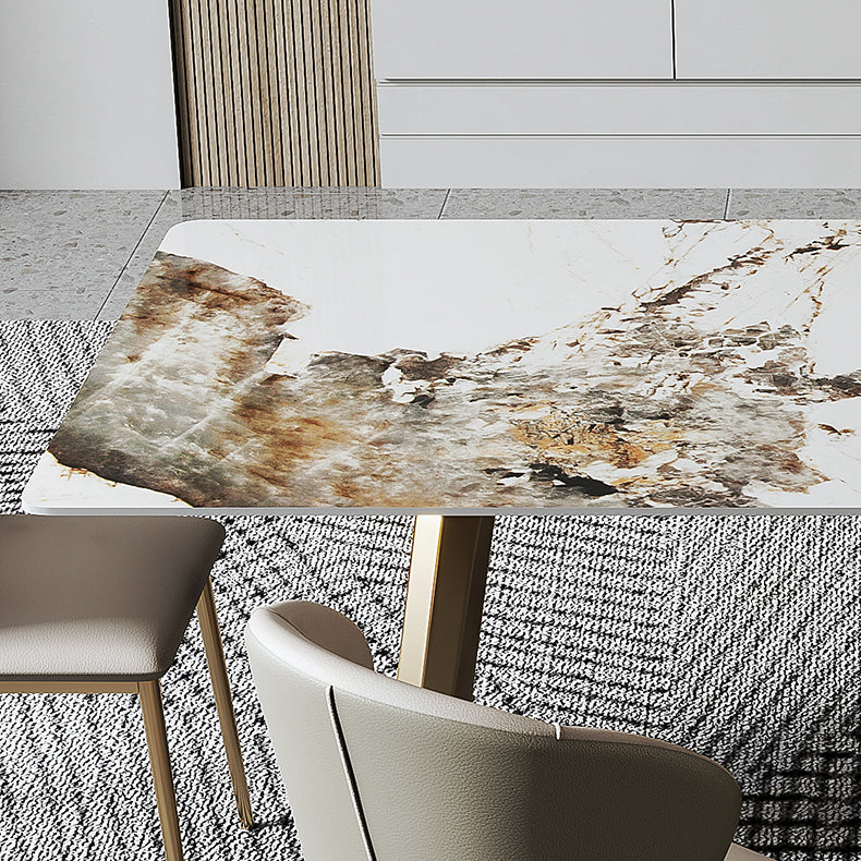 Contemporary Style 1/4/5/6/7 Pieces Furniture Sintered Stone Dining Table Set for Kitchen