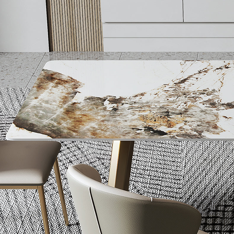 Contemporary Style 1/4/5/6/7 Pieces Furniture Sintered Stone Dining Table Set for Kitchen