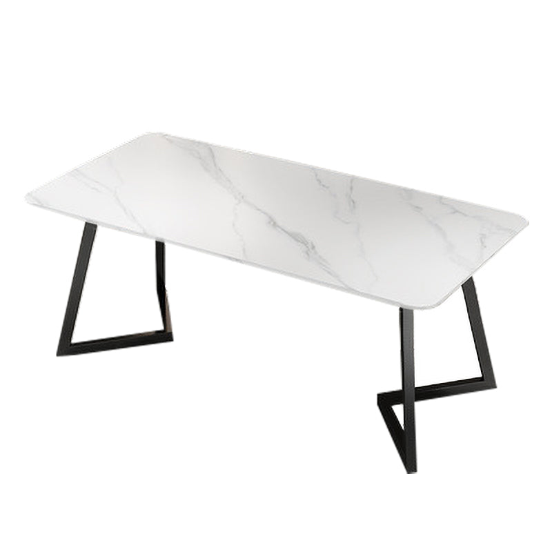 Modern 1/4/5/7 Pieces Dining Set Sintered Stone Dining Table with Leather Chairs