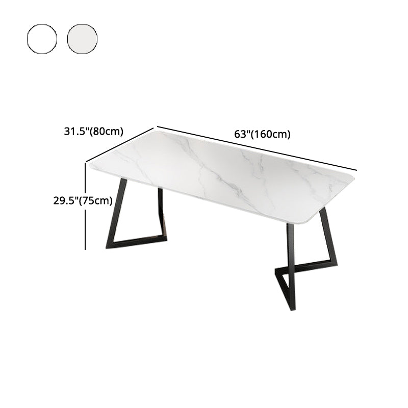 Modern 1/4/5/7 Pieces Dining Set Sintered Stone Dining Table with Leather Chairs