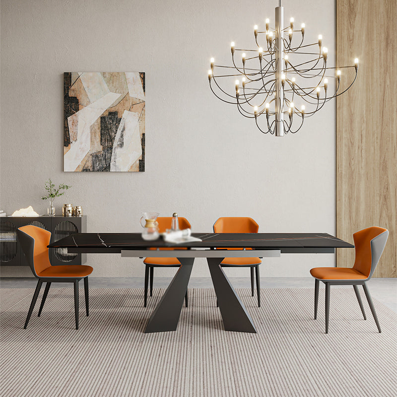 Modern 1/4/5/7 Pieces Dining Set Rectangle Black Dining Table Set for Home Use