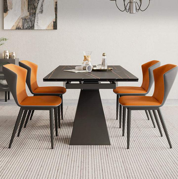 Modern 1/4/5/7 Pieces Dining Set Rectangle Black Dining Table Set for Home Use