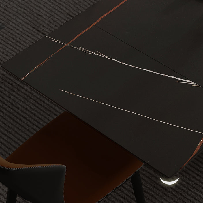 Modern 1/4/5/7 Pieces Dining Set Rectangle Black Dining Table Set for Home Use