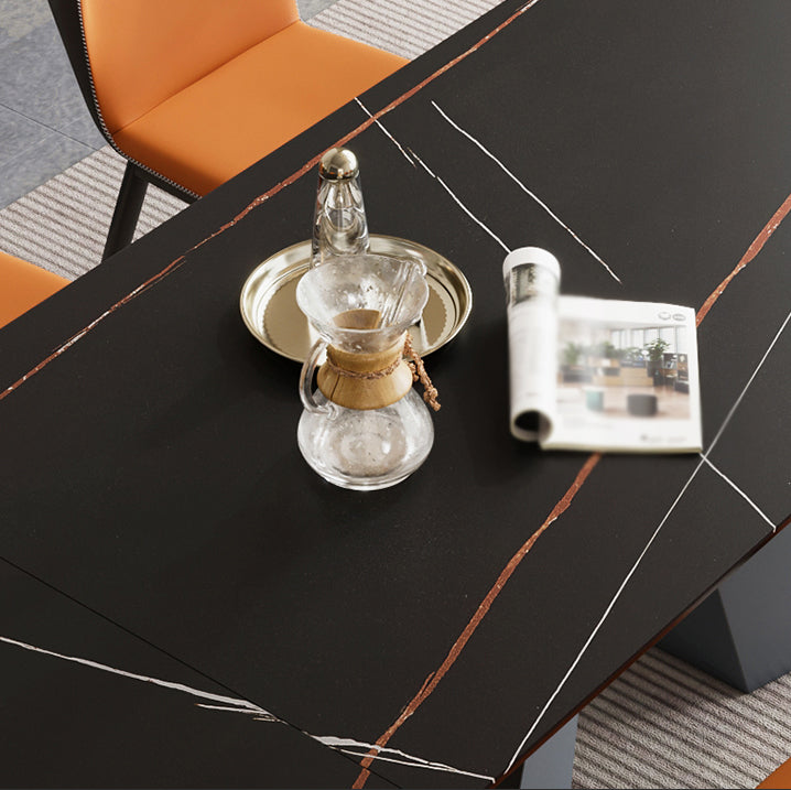 Modern 1/4/5/7 Pieces Dining Set Rectangle Black Dining Table Set for Home Use